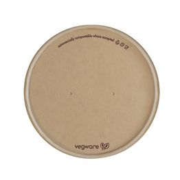 Vegware Feel Snug 115-Series Flat Paper Hot Lid - VLID115P-FS