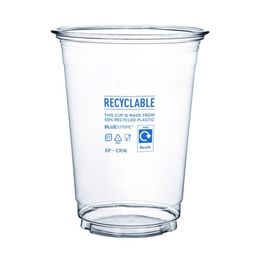 Vegware EP-CR16-EP 16oz BlueStripe rPET Cold Cup