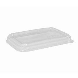 12-16oz WorldView rPET Lid For Rectangular Containers - Clear