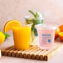 10oz BlueStripe rPET Cold Cup alternative