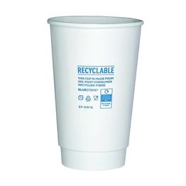 16oz BlueStripe Double Wall Hot Cup