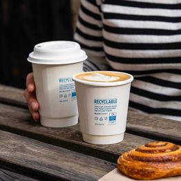 8oz BlueStripe Double Wall Hot Cup alternative