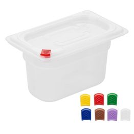 Hygiplas Click PP GN Container 1/9 with Lid &amp; 7 Colour Clips 100mm 0.85Ltr alternative