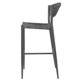 Bolero Eden PE Twist Rattan Outdoor Bar Stools Charcoal alternative