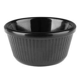 Olympia Kristallon Melamine Fluted Ramekins Black 76mm