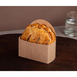 Notpla Compostable Takeaway Pie Sleeves - Kraft alternative