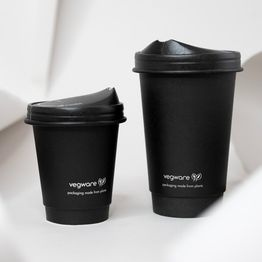 Vegware VLID89PB 89-Series Black Paper Sipping Lid alternative