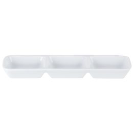 Porcelite 358120 Three Division Dip Tray 20 x 6.5cm / 7.75" x 2.5"