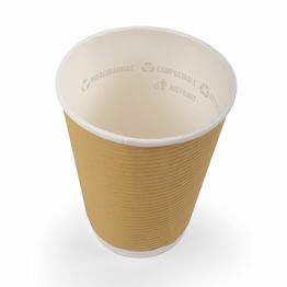 12oz Kraft Terracup Goodlife Bio Cups - Recyclable - Plastic Free Lining. 100% Biodegradable