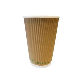 12oz Edenware PLA Kraft Ripple Coffee Cups