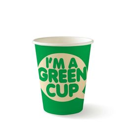 8oz Single Wall "I'm a Green Cup" Aqueous Hot Cup