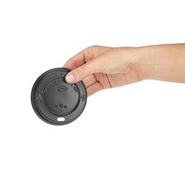 Fiesta Recyclable Coffee Cup Lids Black 340ml / 12oz &amp; 455ml / 16oz alternative