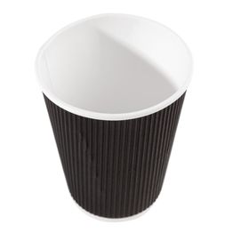 Fiesta Recyclable Coffee Cups Ripple Wall Black 340ml / 12oz alternative
