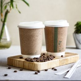 Vegware VDW-12 Compostable Coffee Cups Double Wall 340ml / 12oz alternative