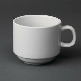 Olympia Whiteware Stacking Tea Cups 7oz 200ml
