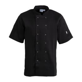 Whites Vegas Unisex Chefs Jacket Short Sleeve Black