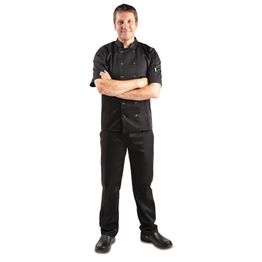 Whites Vegas Unisex Chefs Jacket Short Sleeve Black alternative
