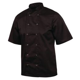 Whites Vegas Unisex Chefs Jacket Short Sleeve Black