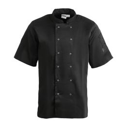 Whites Vegas Unisex Chefs Jacket Short Sleeve Black
