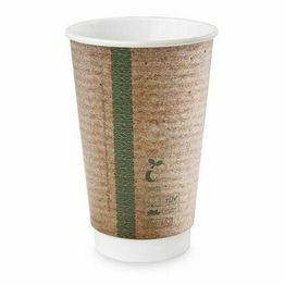 Vegware VDW-16 16oz Double Wall Brown Cup