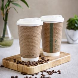 Vegware VDW-16 16oz Double Wall Brown Cup alternative