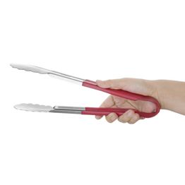 Hygiplas Colour Coded Red Serving Tongs 300mm alternative