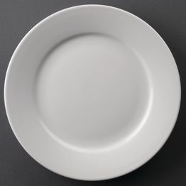 Olympia Athena Wide Rimmed Plates 228mm/9" White