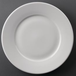 Olympia Athena Wide Rimmed Plates White 254mm/10"