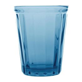 Olympia Cabot Panelled Glass Tumblers Blue 260ml