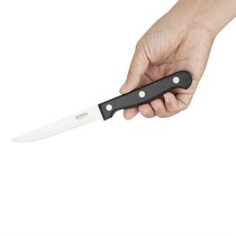 Olympia Serrated Steak Knives Black Handle