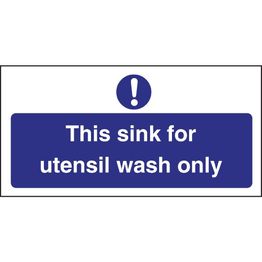 Vogue Utensil Wash Only Sign alternative