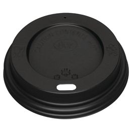 Fiesta Black Polystyrene Lids for 8oz Coffee Cups