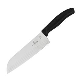 Victorinox Fluted Santoku Knife Black 17.1cm