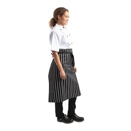 Whites Butchers Stripe Waist Apron Black/White alternative
