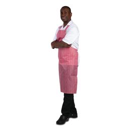 Whites Water Resistant Bib Apron Red And White Stripe alternative