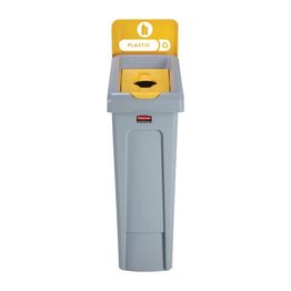 Rubbermaid Slim Jim Plastic Recycling Station Yellow 87Ltr alternative