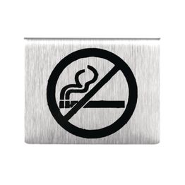 Olympia Brushed Steel No Smoking Table Sign alternative