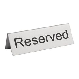 Olympia Brushed Steel Reserved Table Sign