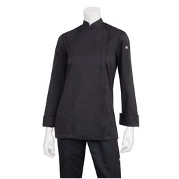 Chef Works Hartford Lightweight Zip Womens Chef Jacket - Black alternative