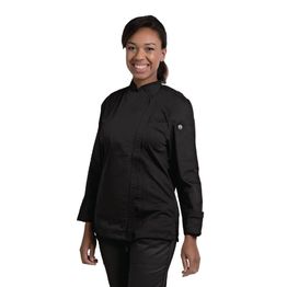 Chef Works Hartford Lightweight Zip Womens Chef Jacket - Black