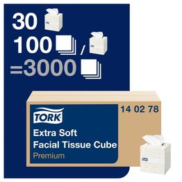 Tork Premium Extra Soft Facial Tissues Cube 2ply (Box of 100) alternative