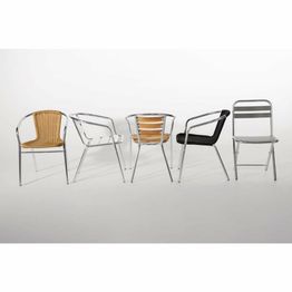 Bolero Aluminium and PE Wicker Chairs Black alternative