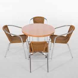 Bolero Aluminium and PE Wicker Chairs Natural alternative