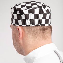 Whites Chefs Skull Cap Big Black and White Check alternative