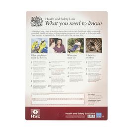 Health &amp; Safety Law Poster A2 alternative