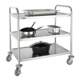 Vogue Stainless Steel 3 Tier Clearing Trolley Large alternative