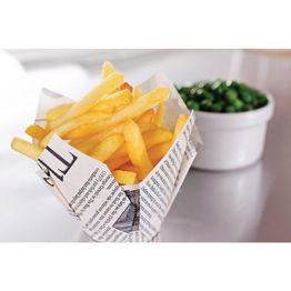 Grease-Resistant Paper Chip Crowns Newspaper Print alternative