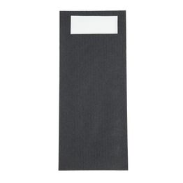 Europochette Black Cutlery Pouch with White Napkin