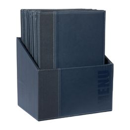 Securit Contemporary Menu Covers and Storage Box A4 Blue alternative