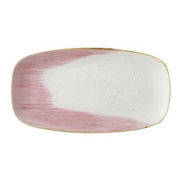 Churchill Stonecast Accents Petal Pink Chefs Oblong Plate 348 x 186mm